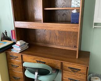 Desk, hutch, chair