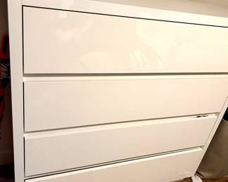 White Lacquer 4 Drawer Chest