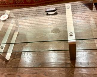 2 Tier Glass and Chrome Coffee Table