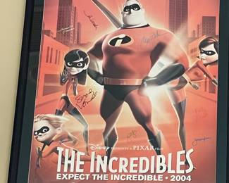 Signed by the voice actors with certificate of authenticity. The incredible movie poster