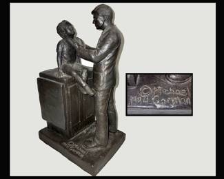 Signed Michael Garman Sculpture, Titled "Checkup" dated 1994