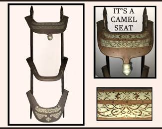 A Very Ornate Camel Seat; Makes a Great Decorative & Conversation Piece! And of course you can put it on your camel for riding as well. 