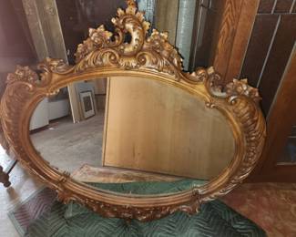 Antique Gold Ornate Mirror. 