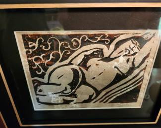 Woodblock signed by artist