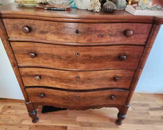 Curved Front Antique Dresser Drawers 