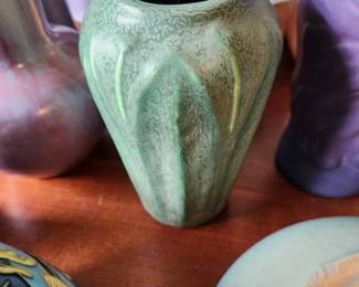 Vintage Hampshire Pottery Vase - signed 