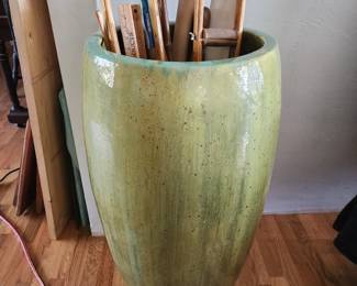 Large Green Decorator Floor Pot