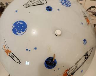 Mid-Century Modern Vintage Apollo Moon Landing Light Shade. 