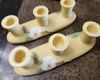 Weller Pottery Candlesticks