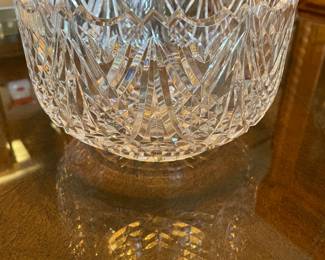 Waterford 8" crystal bowl Fan & Crisscross pattern signed              