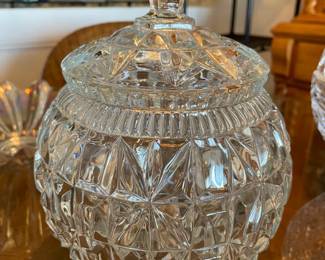 Crystal Candy Bowl with Lid 7" diameter 6"t  $ 35.00