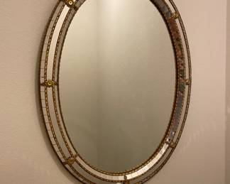 Venetian Oval Mirror : 23.25”w 31”t. $150.00