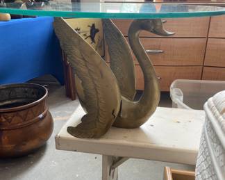 Brass Swan end table $150.00
