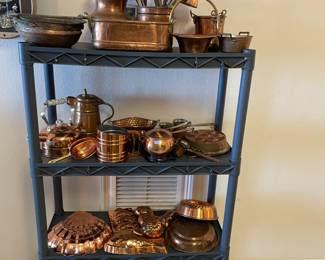Assorted copper items.