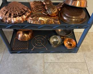 Assorted copper items.