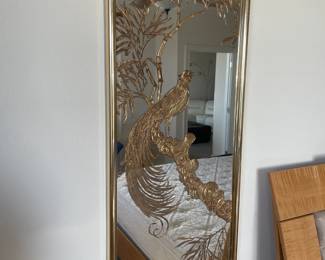 1970's Asian Style Etched mirror. Phoenix  $ 175.00                
19.5"w 49.75"t 