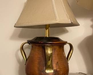 Brass handles copper pot lamp 22” tall
$75.00
