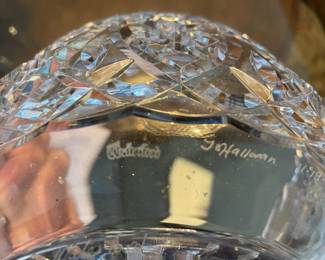 Waterford 8" crystal bowl Fan & Crisscross pattern  signed            $ 185.00