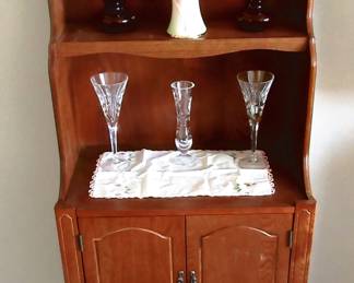 Spoon footed cabinet, glassware has been sold.
