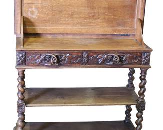 Old World European dove tail oak console table