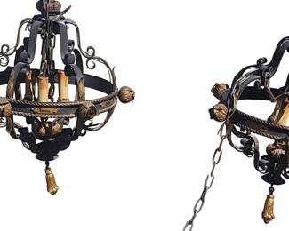 Large ornate hanging Chandeliers 