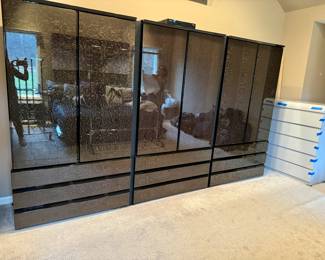 Wardrobe/bedroom Storage!! 3 separate units. Top and bottom. Can also be sold as one unit.  Speckled Lacquer. 
