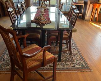 Dining table and 9 chairs