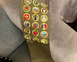 Boy scout sash with badges