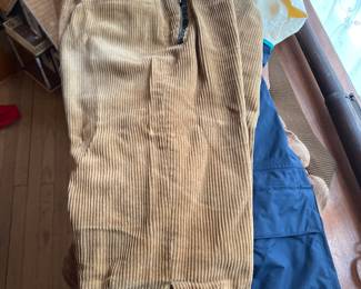 Vintage corduroy and leather ski pants