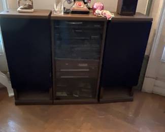 Stereo cabinet with contents