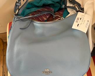 New with tags powder blue Coach shoulder bag