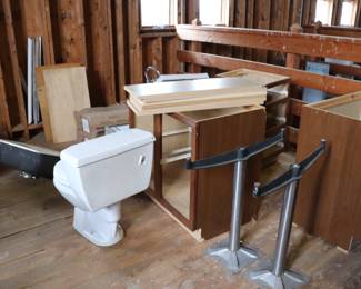 Toilets, sinks, and bathroom materials