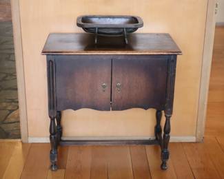 Beautiful antique wood accent table cabinet