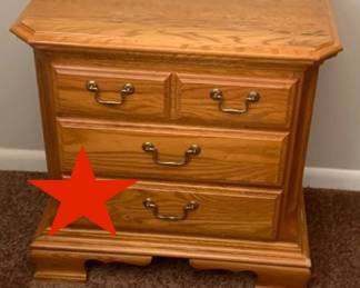 Pre-sale STAR ITEM- small oak dresser/nightstand $59 plus sales tax W26"D17"H25"                                                                pre-sale ends 4/29