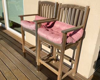 Teak patio chairs