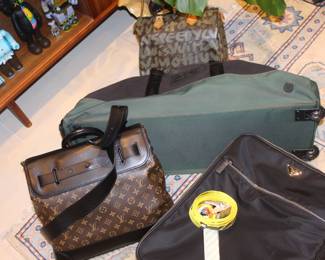 Chanel Suitcase $700 , Louis Vuitton Graffiti Hand Bag $1,500, Louis Vuitton Virgil Abloh Steamer $2500, Prada Suitcase $700, Off White Belt $100 all authentic with Entrupy certificates