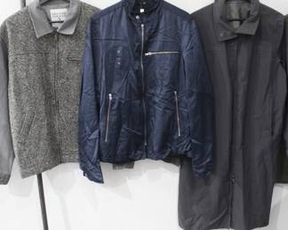 Valentino Bomber jacket $150, Miu Miu Vintage Silk Bomber Jacket $400, Prada Trench Coat $150