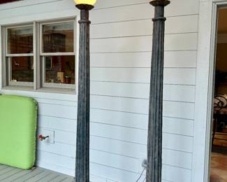 two 8’ tall electric lamp posts