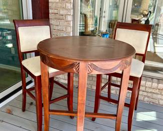 Tall bistro table with 2 chairs