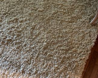Cream colored shag rug 12’ by 10’