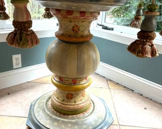 pedestal table base with tassels 
