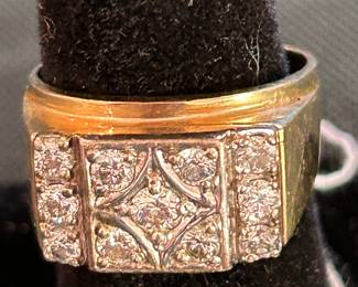 Men’s 14 k Gold , Diamond ring.