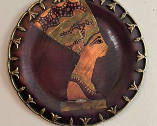 Nefertiti painted copper plate