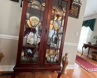 Antique hand carved china cabinet 