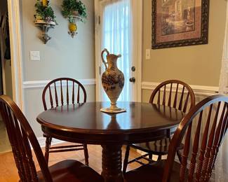 solid wood dinette table with four chairs