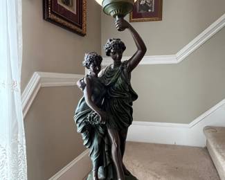 Art deco greek goddess lamp - two available 