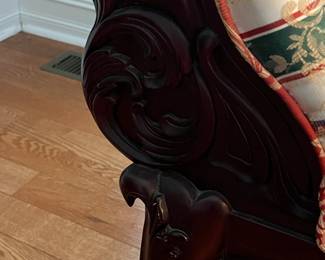 ornate leg on chaise