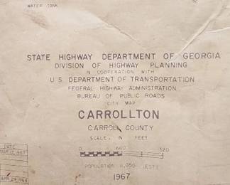1967 Vintage Map of Carrollton Georgia