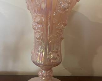 Beautiful opal raised flowers vase-vintage