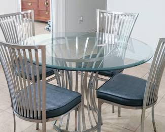 Vintage Mid-Century Arthur Umanoff Steel and Glass Table for Shaver Howard